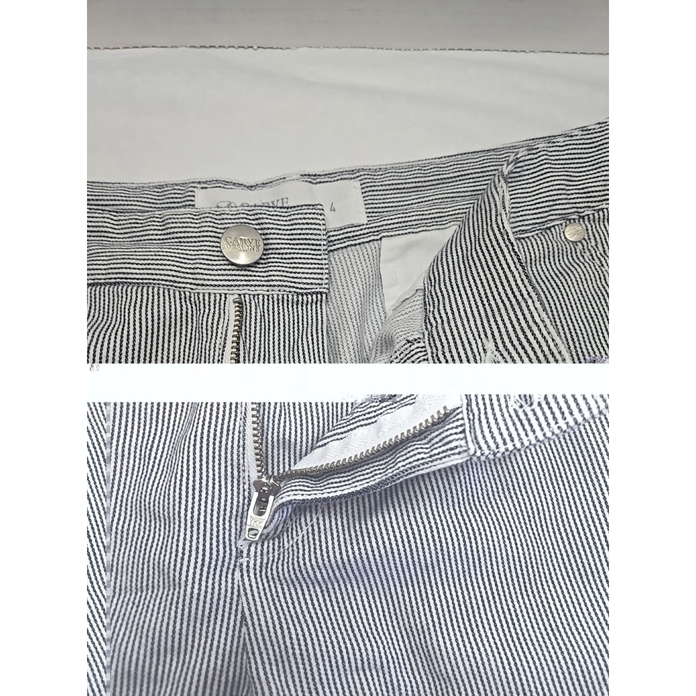 Carve Designs Seersucker Stripe Shorts Blue White Mid Rise Summer 4 - Picture 7 of 10